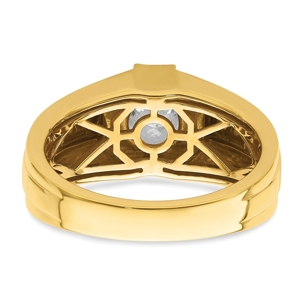 14k Yellow Gold 1/15 Ct. Lab Grown Diamond VS/SI+ G+ Semi Mount Men's Ring