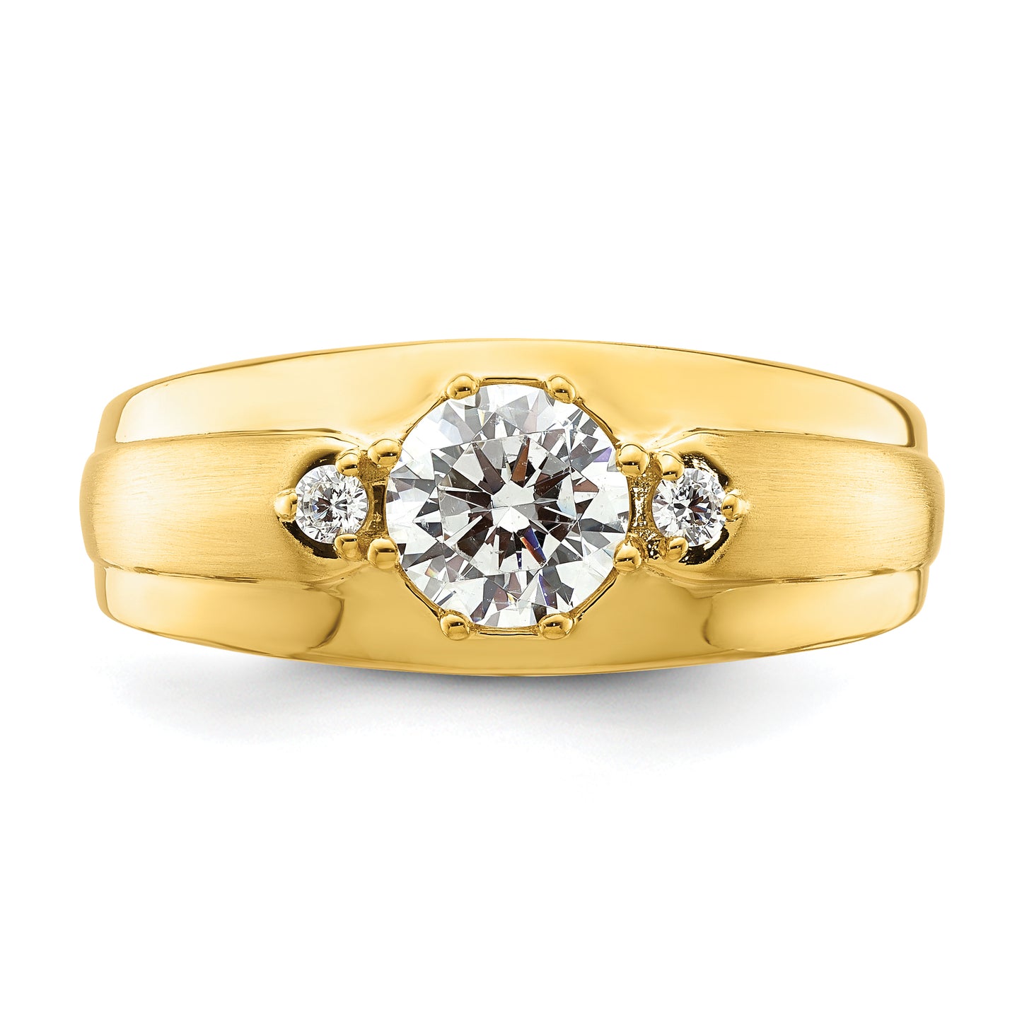 14k Yellow Gold 1/15 Ct. Lab Grown Diamond VS/SI+ G+ Men's Ring