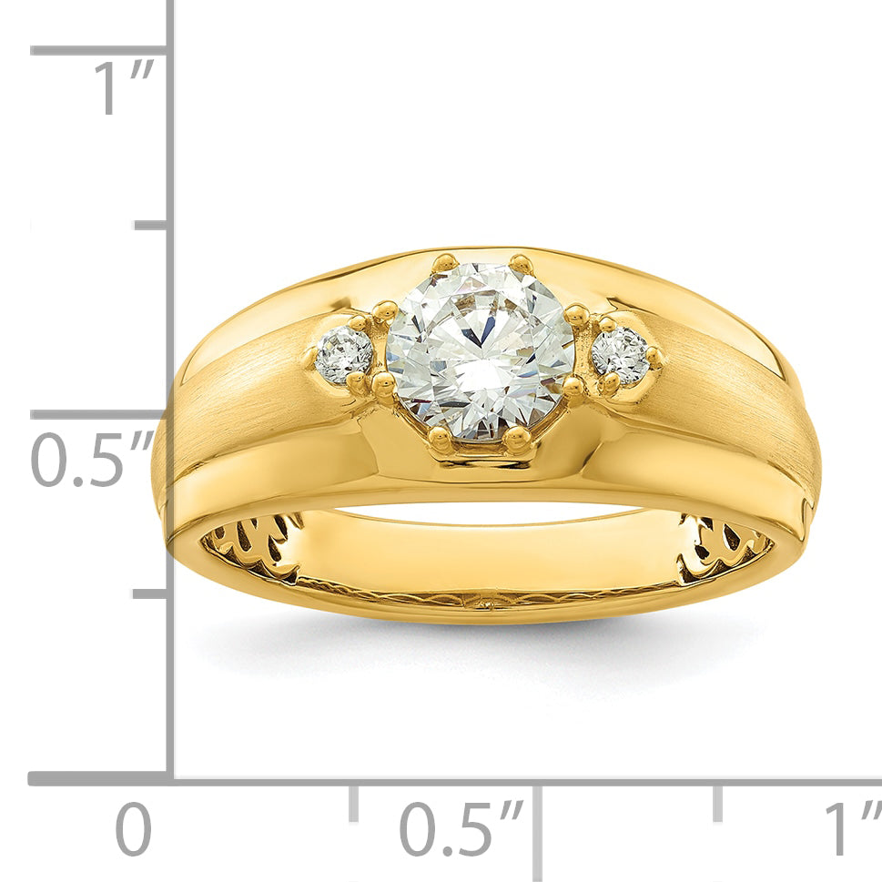 14k Yellow Gold 1 1/15 Ct. Lab Grown Diamond VS/SI+ G+ Men's Ring