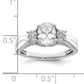 14k White Gold 1/5 Ct. Lab Grown Diamond VS/SI+ G+ 1 Ct. Center Oval Engagement Ring