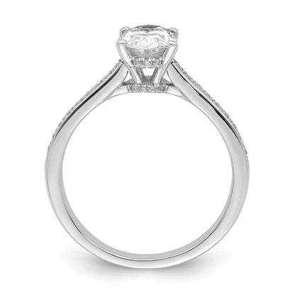 14K White Gold True Origin 1/5 Carat Lab Grown Diamond Vs D E F Semi Mount Oval Engagement Ring