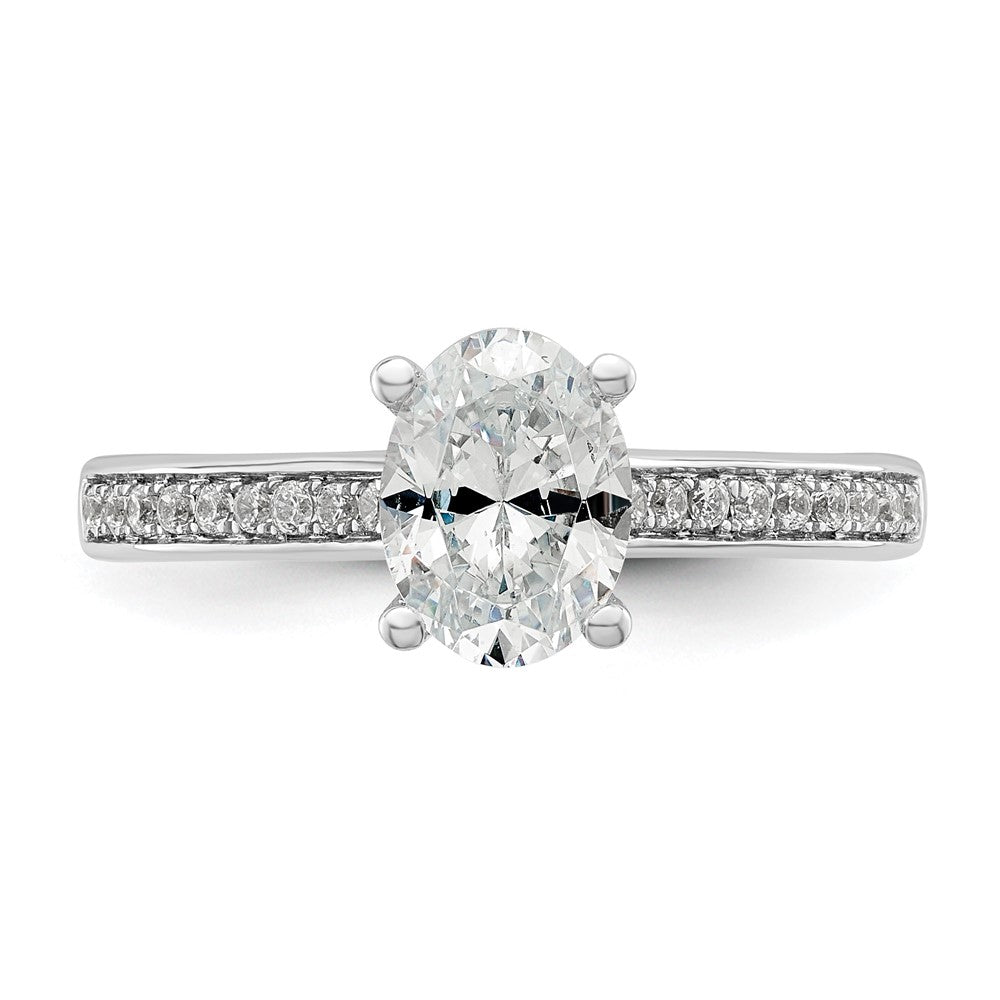 14K White Gold True Origin 1/5 Carat Lab Grown Diamond Vs D E F Semi Mount Oval Engagement Ring