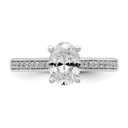 14K White Gold True Origin 1/5 Carat Lab Grown Diamond Vs D E F Semi Mount Oval Engagement Ring
