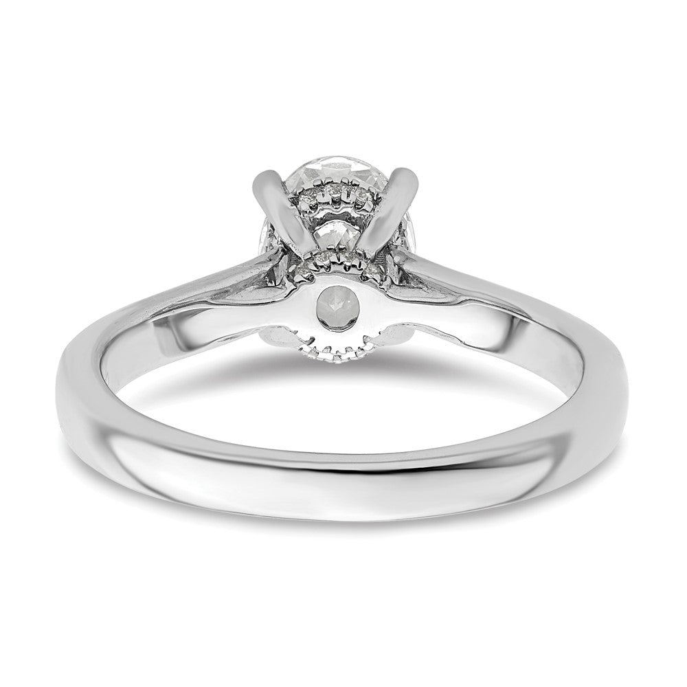 14K White Gold True Origin 1/5 Carat Lab Grown Diamond Vs D E F Semi Mount Oval Engagement Ring