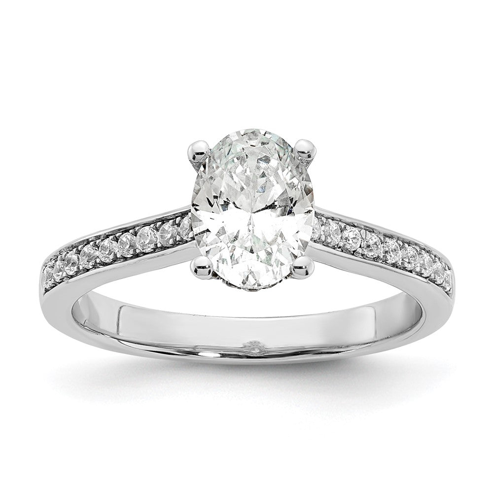 14K White Gold True Origin 1/5 Carat Lab Grown Diamond Vs D E F Semi Mount Oval Engagement Ring