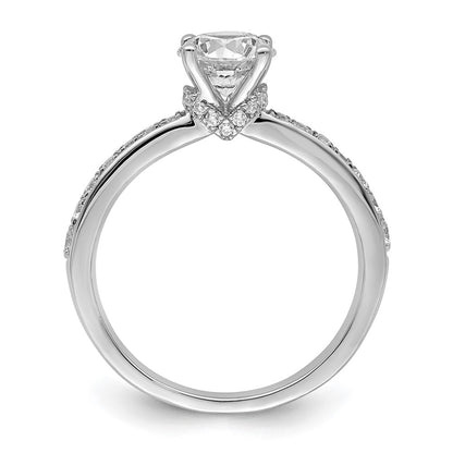14K White Gold True Origin 1/3 Carat Lab Grown Diamond Vs D E F Semi Mount Round Engagement Ring