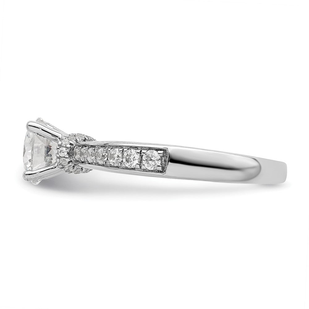14K White Gold True Origin 1/3 Carat Lab Grown Diamond Vs D E F Semi Mount Round Engagement Ring