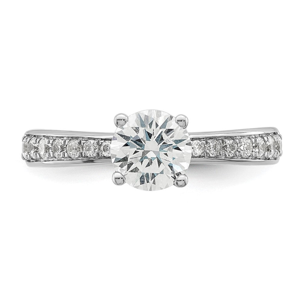 14K White Gold True Origin 1/3 Carat Lab Grown Diamond Vs D E F Semi Mount Round Engagement Ring