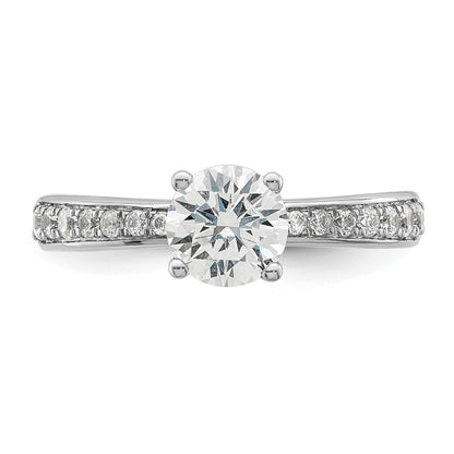 14K White Gold True Origin 1/3 Carat Lab Grown Diamond Vs D E F Semi Mount Round Engagement Ring