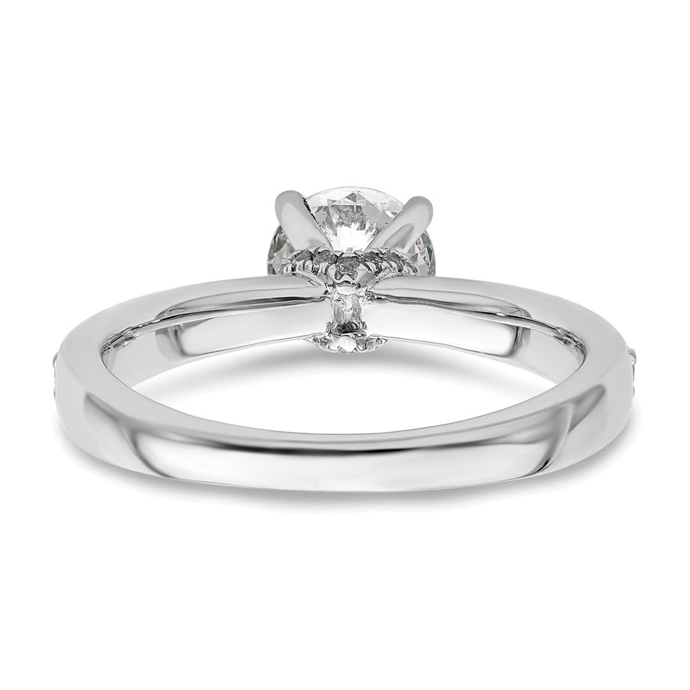 14K White Gold True Origin 1/3 Carat Lab Grown Diamond Vs D E F Semi Mount Round Engagement Ring