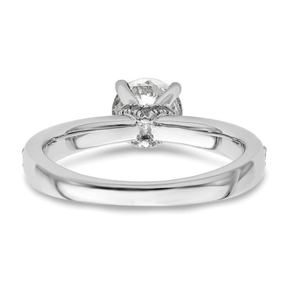 14K White Gold True Origin 1/3 Carat Lab Grown Diamond Vs D E F Semi Mount Round Engagement Ring