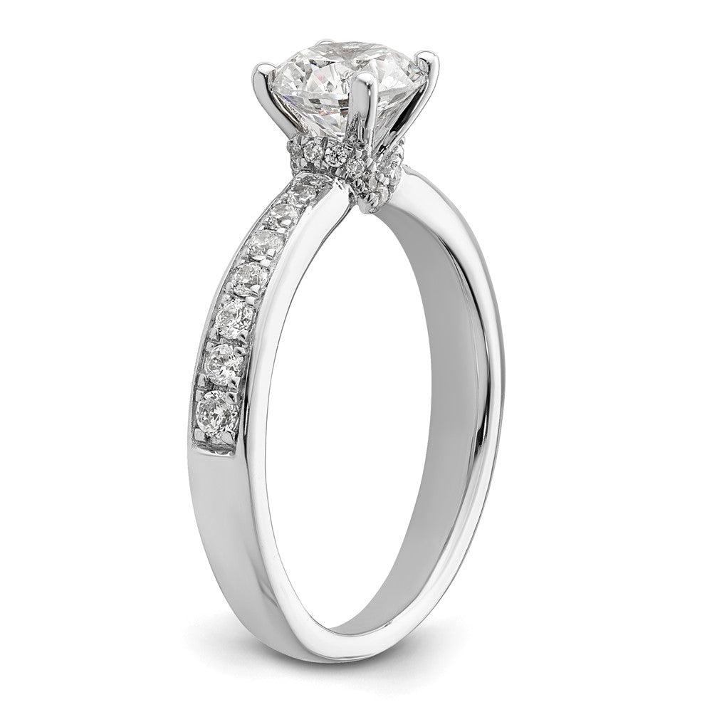 14K White Gold True Origin 1/3 Carat Lab Grown Diamond Vs D E F Semi Mount Round Engagement Ring