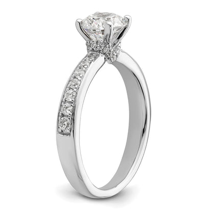 14K White Gold True Origin 1/3 Carat Lab Grown Diamond Vs D E F Semi Mount Round Engagement Ring