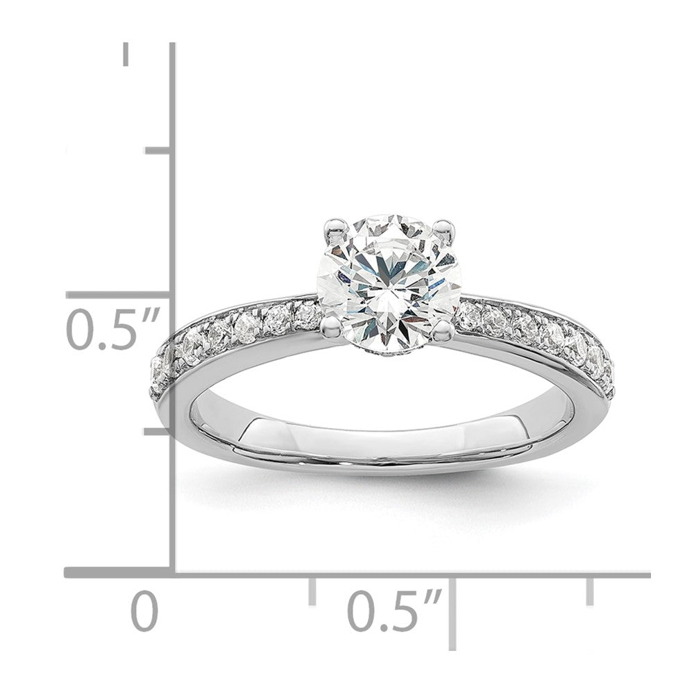14K White Gold True Origin 1/3 Carat Lab Grown Diamond Vs D E F Semi Mount Round Engagement Ring