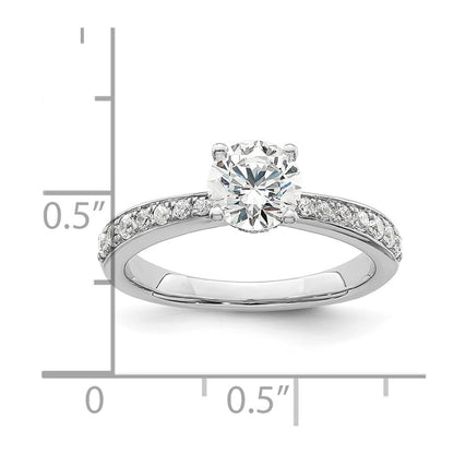 14K White Gold True Origin 1/3 Carat Lab Grown Diamond Vs D E F Semi Mount Round Engagement Ring