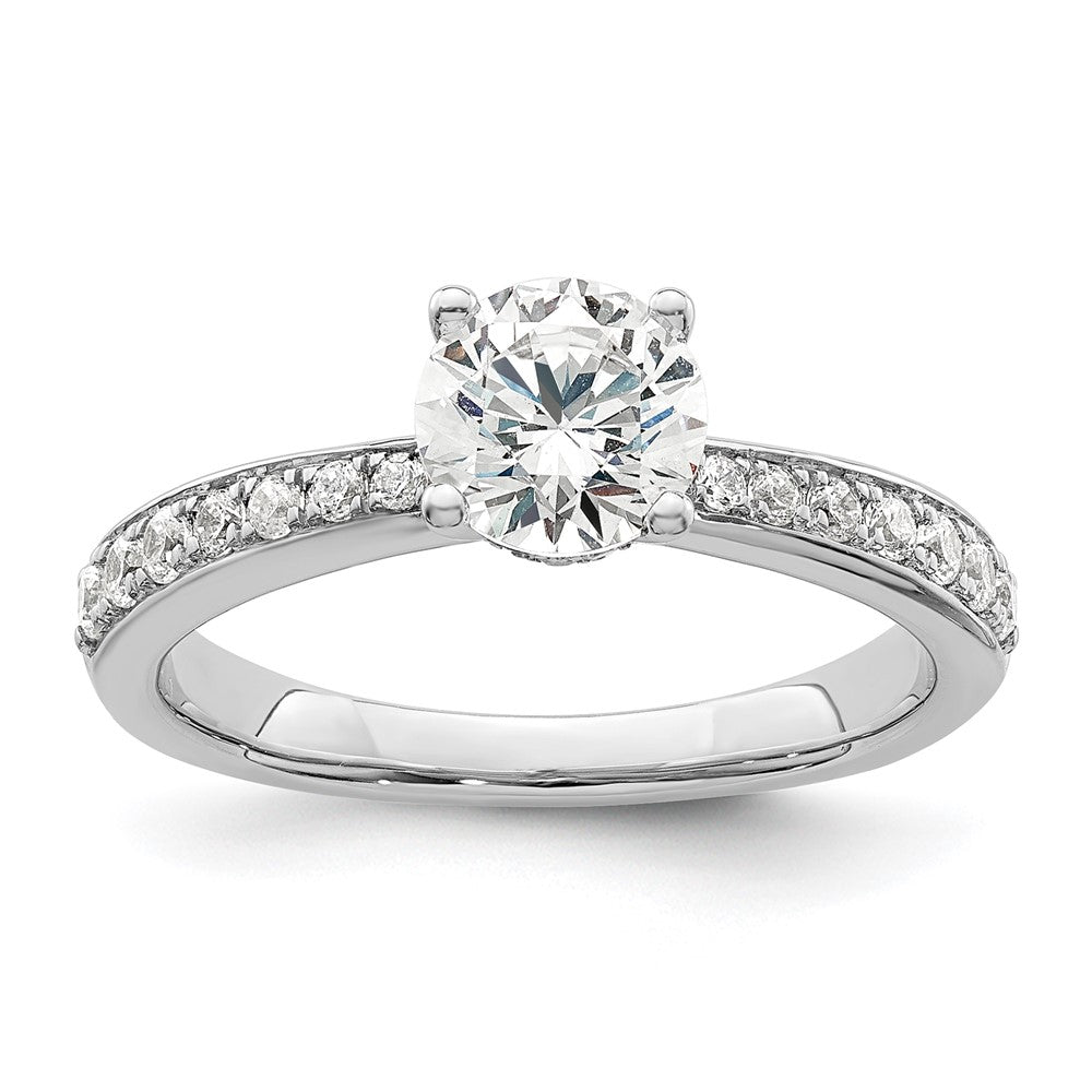 14K White Gold True Origin 1/3 Carat Lab Grown Diamond Vs D E F Semi Mount Round Engagement Ring