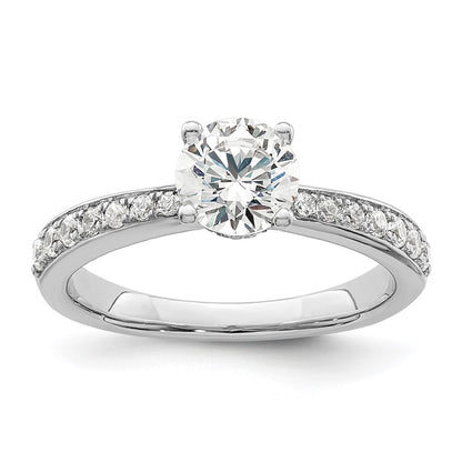 14K White Gold True Origin 1/3 Carat Lab Grown Diamond Vs D E F Semi Mount Round Engagement Ring