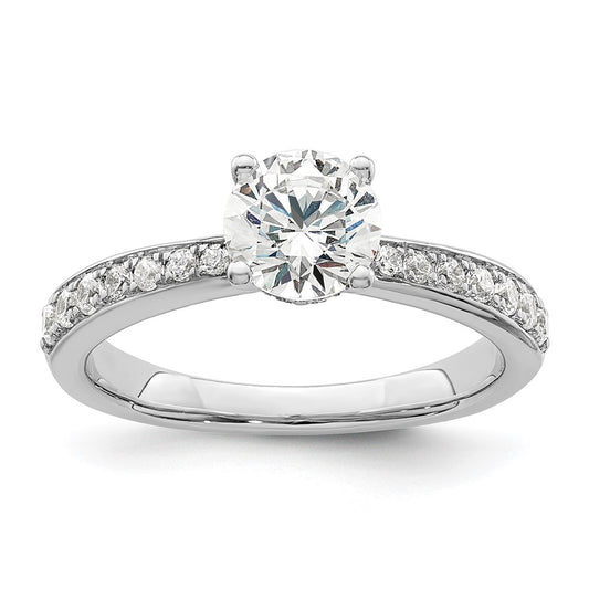 14K White Gold True Origin 1/3 Carat Lab Grown Diamond Vs D E F Semi Mount Round Engagement Ring