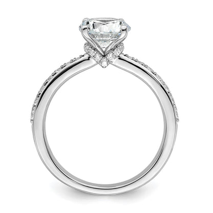 14K White Gold True Origin 1/3 Carat Lab Grown Diamond Vs D E F Semi Mount Round Engagement Ring