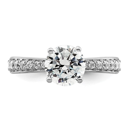 14K White Gold True Origin 1/3 Carat Lab Grown Diamond Vs D E F Semi Mount Round Engagement Ring