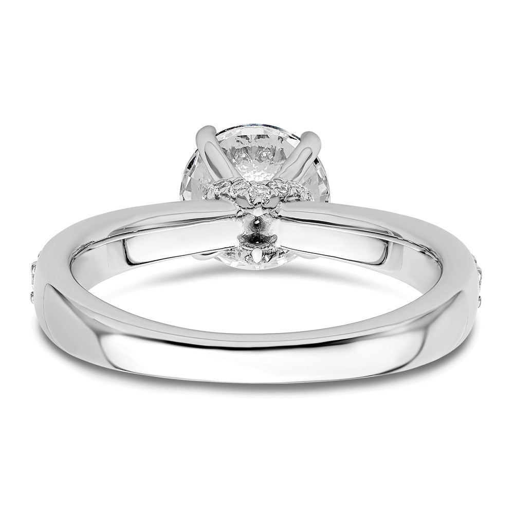 14K White Gold True Origin 1/3 Carat Lab Grown Diamond Vs D E F Semi Mount Round Engagement Ring