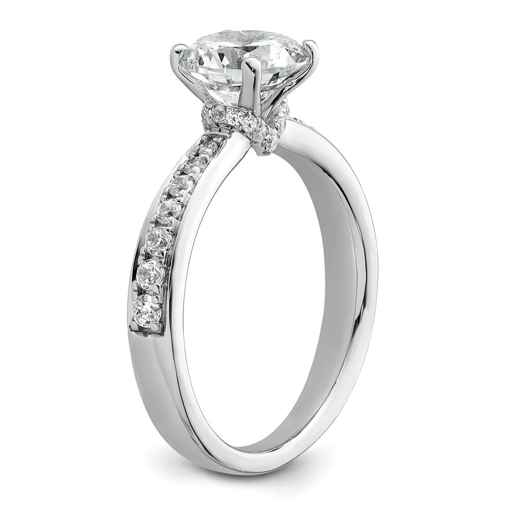 14K White Gold True Origin 1/3 Carat Lab Grown Diamond Vs D E F Semi Mount Round Engagement Ring