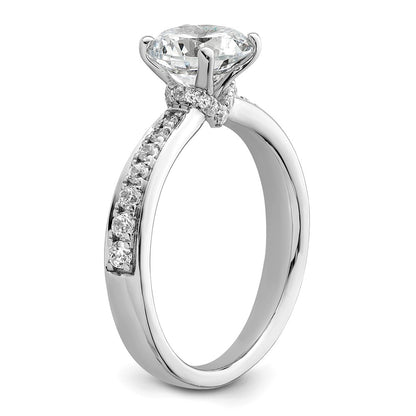14K White Gold True Origin 1/3 Carat Lab Grown Diamond Vs D E F Semi Mount Round Engagement Ring