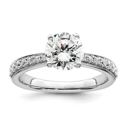 14K White Gold True Origin 1/3 Carat Lab Grown Diamond Vs D E F Semi Mount Round Engagement Ring