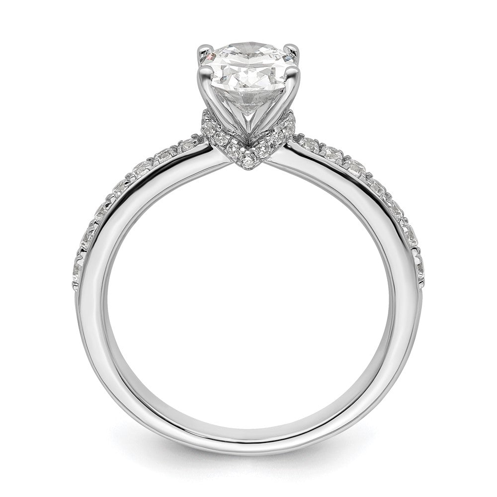14K White Gold True Origin 1/4 Carat Lab Grown Diamond Vs D E F Semi Mount Oval Engagement Ring