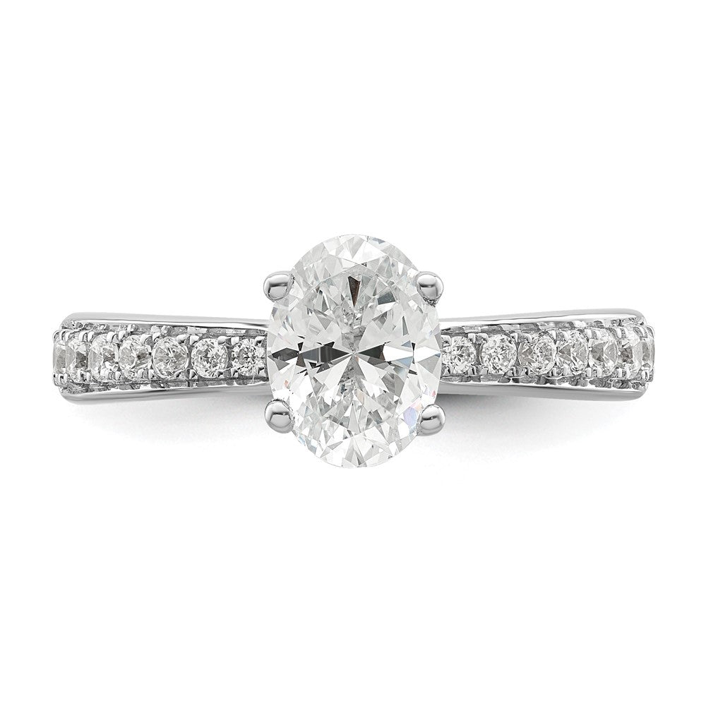 14K White Gold True Origin 1/4 Carat Lab Grown Diamond Vs D E F Semi Mount Oval Engagement Ring