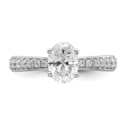 14K White Gold True Origin 1/4 Carat Lab Grown Diamond Vs D E F Semi Mount Oval Engagement Ring