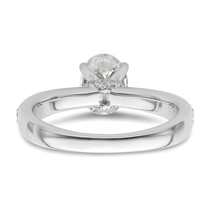 14K White Gold True Origin 1/4 Carat Lab Grown Diamond Vs D E F Semi Mount Oval Engagement Ring
