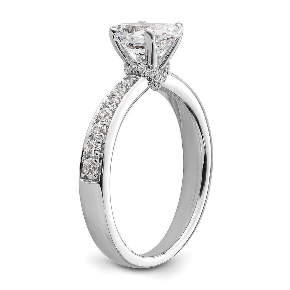 14K White Gold True Origin 1/4 Carat Lab Grown Diamond Vs D E F Semi Mount Oval Engagement Ring