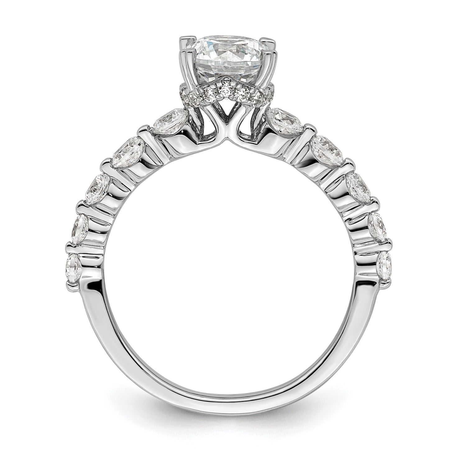 14k White Gold 3/4 Ct. Lab Grown Diamond VS/SI+ G+ 3/4 Ct. cetner Round Solitaire Engagement Ring