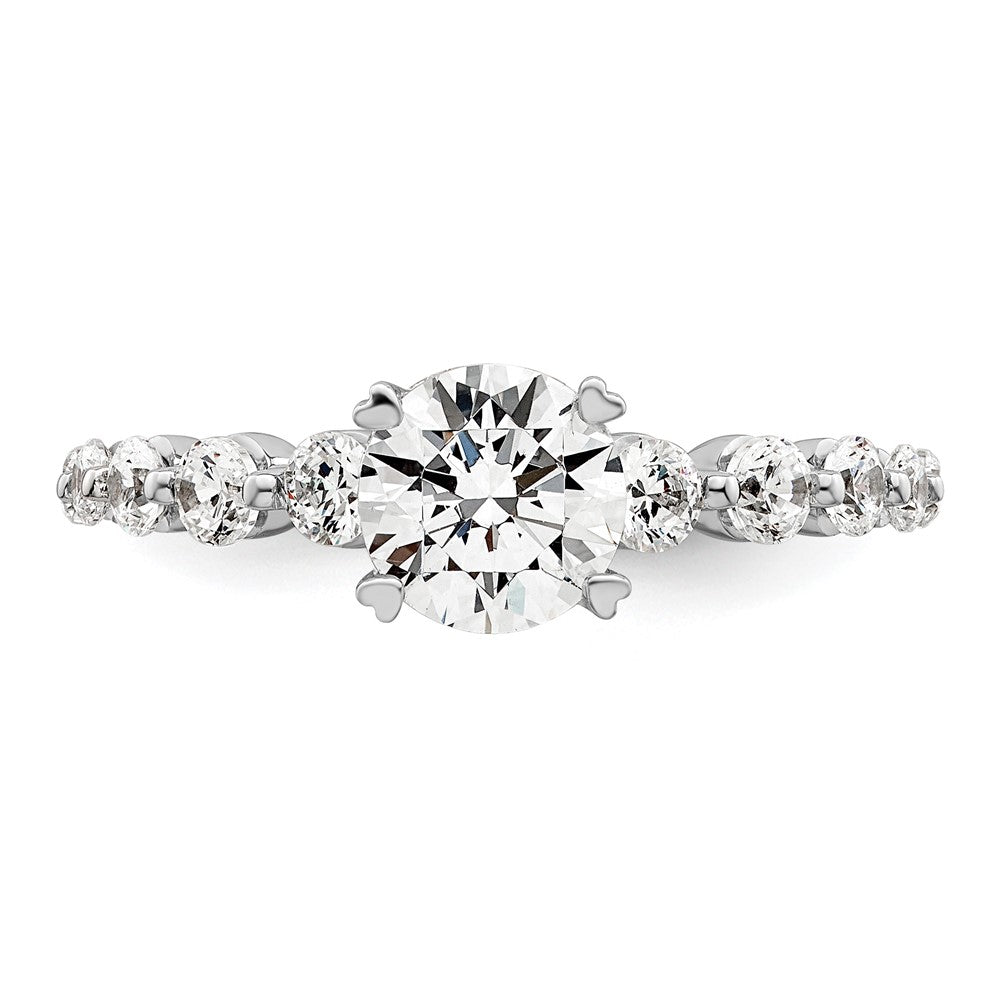 14k White Gold 3/4 Ct. Lab Grown Diamond VS/SI+ G+ 3/4 Ct. cetner Round Semi Mount Solitaire Engagement Ring