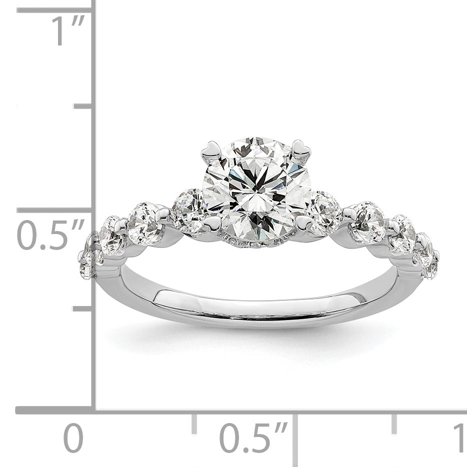 14k White Gold 3/4 Ct. Lab Grown Diamond VS/SI+ G+ 3/4 Ct. cetner Round Solitaire Engagement Ring