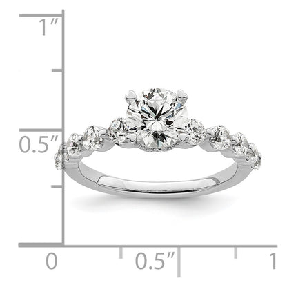 14k White Gold 3/4 Ct. Lab Grown Diamond VS/SI+ G+ 3/4 Ct. cetner Round Semi Mount Solitaire Engagement Ring