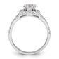 14k White Gold 1/3 Ct. Lab Grown Diamond VS/SI+ G+ 1 Ct. Center Round Halo Engagement Ring