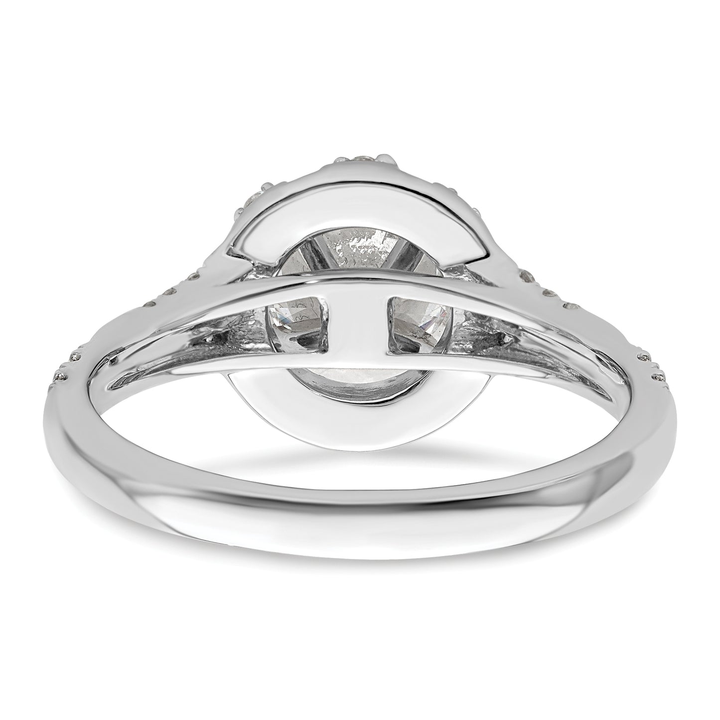 14k White Gold 1/3 Ct. Lab Grown Diamond VS/SI+ G+ 1 Ct. Center Round Halo Engagement Ring