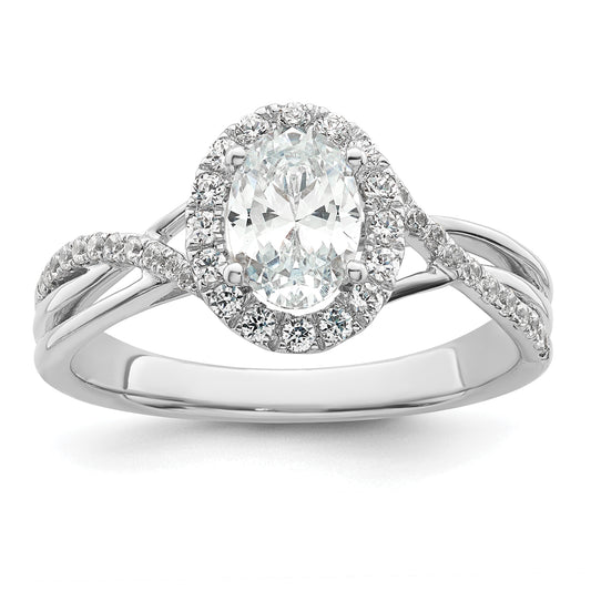 14k White Gold 1 Ct. Certified Lab Grown Diamond VS/SI+ G+ Round Bypass Engagement Ring