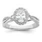 14k White Gold 1/4 Ct. Lab Grown Diamond VS/SI+ G+ 3/4 Ct. Center Round Bypass Engagement Ring