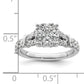 14k White Gold 1 Ct. Lab Grown Diamond VS/SI+ G+ Cluster Engagement Ring