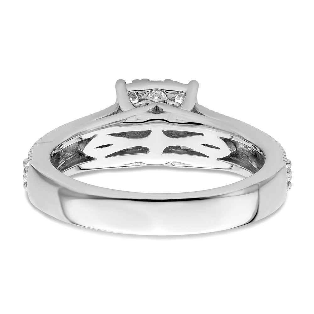 14k White Gold 1 Ct. Lab Grown Diamond VS/SI+ G+ Complete Cluster Engagement Ring