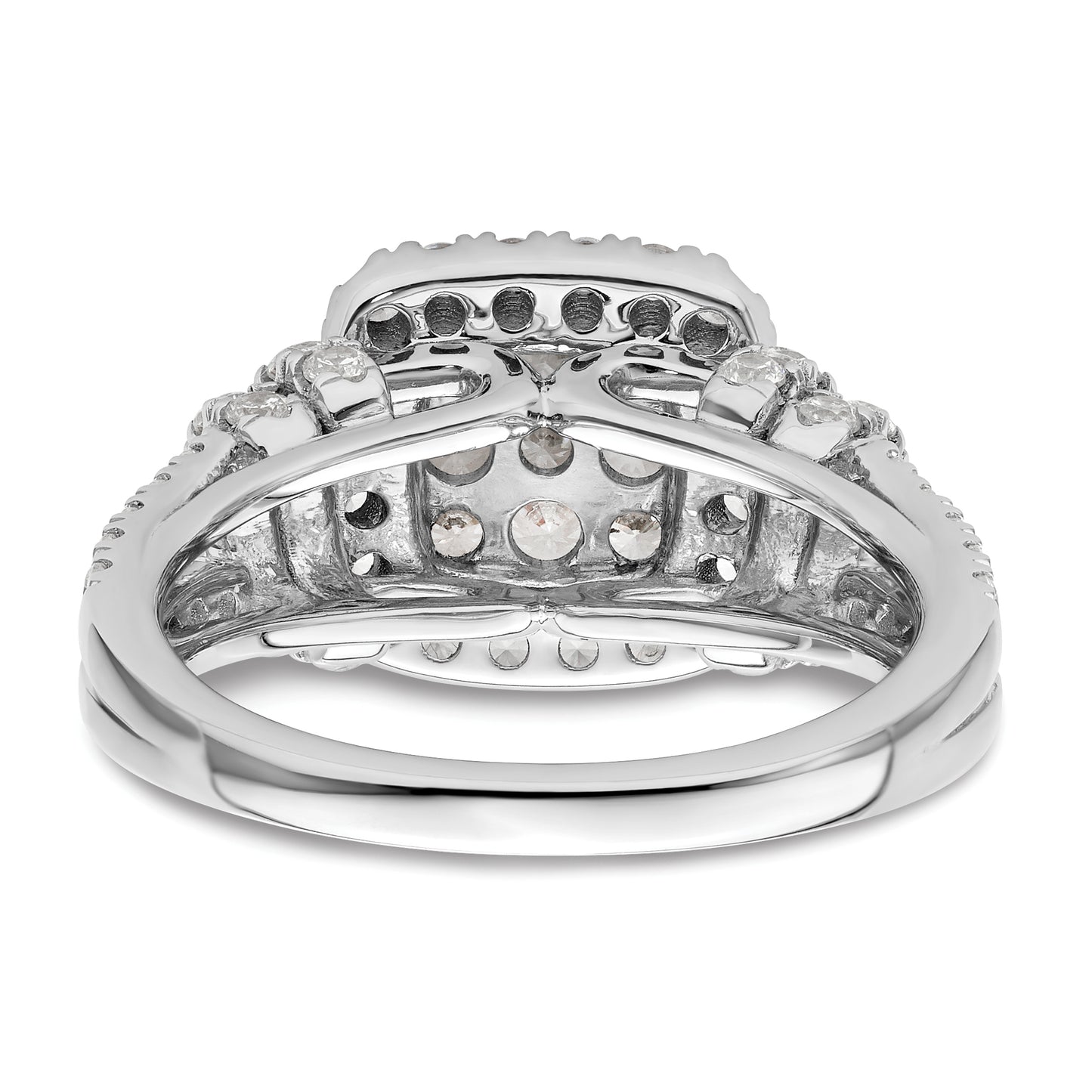 14k White Gold 1 1/2 Ct. Lab Grown Diamond VS/SI+ G+ Cluster Engagement Ring