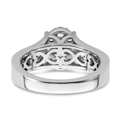 14k White Gold 1 Ct. Lab Grown Diamond VS/SI+ G+ Cluster Engagement Ring