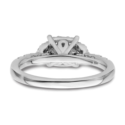 14k White Gold 3/4 Ct. Lab Grown Diamond VS/SI+ G+ Complete Cluster Engagement Ring