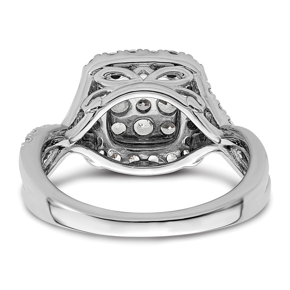 14k White Gold 1 Ct. Lab Grown Diamond VS/SI+ G+ Cluster Engagement Ring