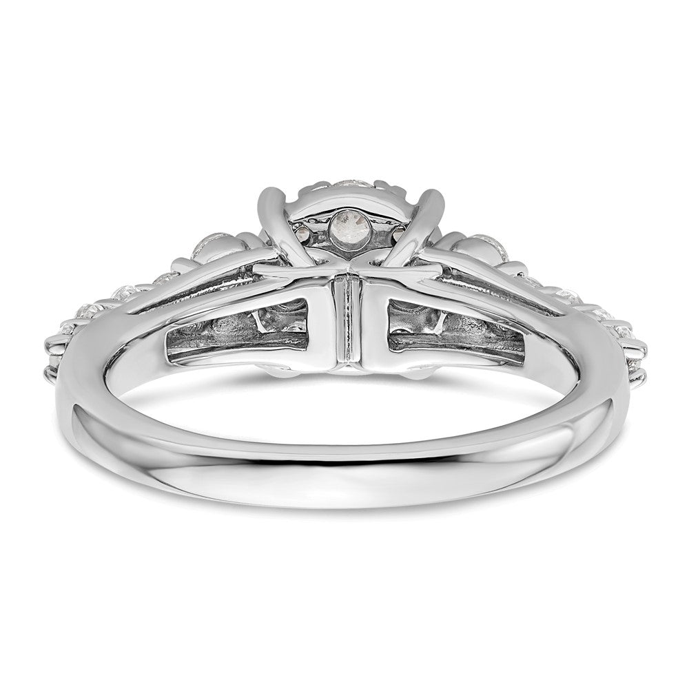 14k White Gold 1 Ct. Lab Grown Diamond VS/SI+ G+ Complete Cluster Engagement Ring