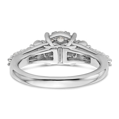 14k White Gold 1 Ct. Lab Grown Diamond VS/SI+ G+ Complete Cluster Engagement Ring