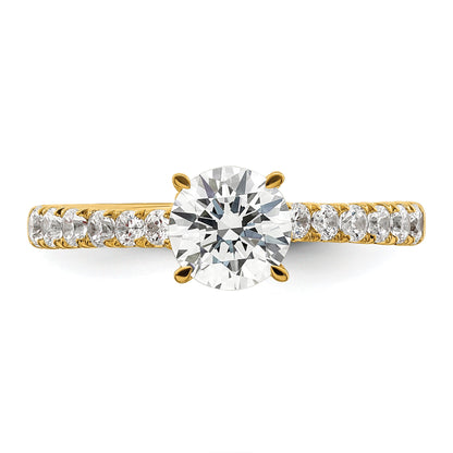 14K Yellow Gold Vintage (Holds 1 Carat 6.5mm) Round Center) 1/2 Diamond Semi Mount Engagement Ring